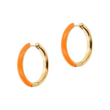 MEDIUM Double Face Hoop Earrings Gold and Colored Enamel