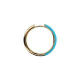 MEDIUM Double Face Hoop Earrings Gold and Colored Enamel