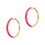 Orecchini Cerchi GRANDI Double Face oro e smalto colorato