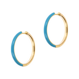 Orecchini Cerchi GRANDI Double Face oro e smalto colorato