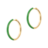 Orecchini Cerchi GRANDI Double Face oro e smalto colorato