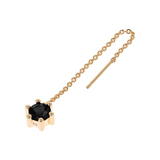 Up and Down Earring with Pendant and Colored Stone