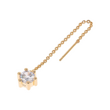 Up and Down Earring with Pendant and Colored Stone