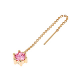 Up and Down Earring with Pendant and Colored Stone