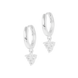 3 Zircon Hoop Earrings with Pendants