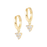 3 Zircon Hoop Earrings with Pendants