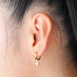 3 Zircon Hoop Earrings with Pendants