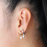 3 Zircon Hoop Earrings with Pendants