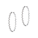 Large Oval Earrings with Zirconia