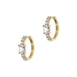 Diamond Hoop Earrings with Stone