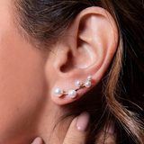 Single Earring Pearls on the ear