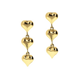 3 Hearts Pendant Earrings