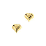 Heart earrings on the lobe