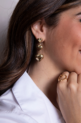 Graduated 3 heart pendant earrings