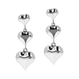 Graduated 3 heart pendant earrings