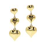 Graduated 3 heart pendant earrings