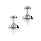 Graduated Earrings 2 Hanging Hearts