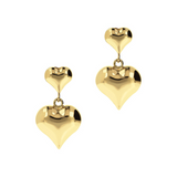 Graduated Earrings 2 Hanging Hearts