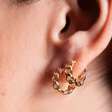 Small Chain Hoop Earrings