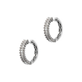 Orecchini Cerchi Baguette Bianchi e Rossi