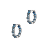 Graduated Stone and Zircon Hoop Earrings