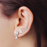 Set of 3 pairs of zirconia earrings