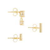 Set of 3 pairs of zirconia earrings