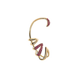 Coppia di Orecchini Ear Cuff Avvolgenti con Pietre Rosse