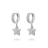 STAR HOOP EARRINGS IN ZIRCONIA