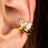 Orecchino Ear Cuff “Doppia Luce” – Zirconi e Linea Liscia