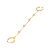 Orecchino Cerchietto + Earcuff con Zirconi e Pendenti