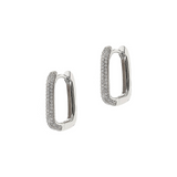 Orecchini Rettangoli Grandi Half Pavé