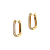 Orecchini Rettangoli Grandi Half Pavé