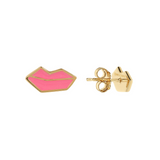 Red Mouth Ear Stud Earrings by Netaly Nissim