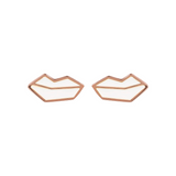 Red Mouth Ear Stud Earrings by Netaly Nissim