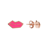 Red Mouth Ear Stud Earrings by Netaly Nissim