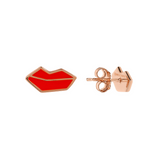 Red Mouth Ear Stud Earrings by Netaly Nissim