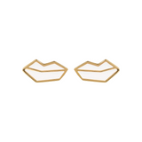 Red Mouth Ear Stud Earrings by Netaly Nissim