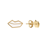 Red Mouth Ear Stud Earrings by Netaly Nissim