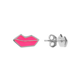 Red Mouth Ear Stud Earrings by Netaly Nissim