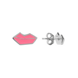 Red Mouth Ear Stud Earrings by Netaly Nissim