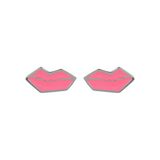 Red Mouth Ear Stud Earrings by Netaly Nissim