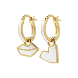 Small Hoop Earrings Hearts and Mouth by Netaly Nissim