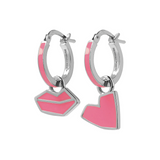 Small Hoop Earrings Hearts and Mouth by Netaly Nissim