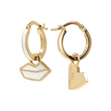 Small Hoop Earrings Hearts and Mouth by Netaly Nissim