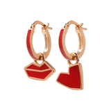 Small Hoop Earrings Hearts and Mouth by Netaly Nissim