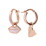 Small Hoop Earrings Hearts and Mouth by Netaly Nissim