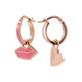 Small Hoop Earrings Hearts and Mouth by Netaly Nissim