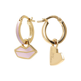 Small Hoop Earrings Hearts and Mouth by Netaly Nissim
