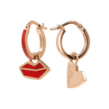 Small Hoop Earrings Hearts and Mouth by Netaly Nissim